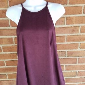 Purple Mock-Halter Tank Top